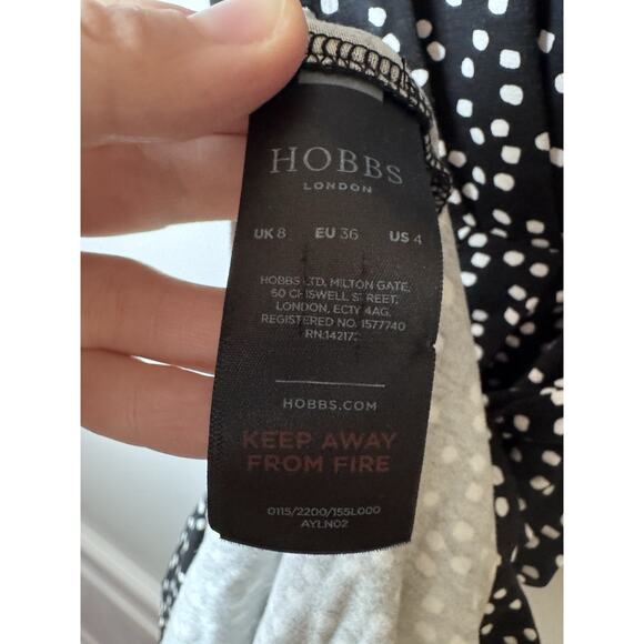 Hobbs London Women's Polka Dot Midi Stretchy Dress Size 4 - Picture 5 of 9